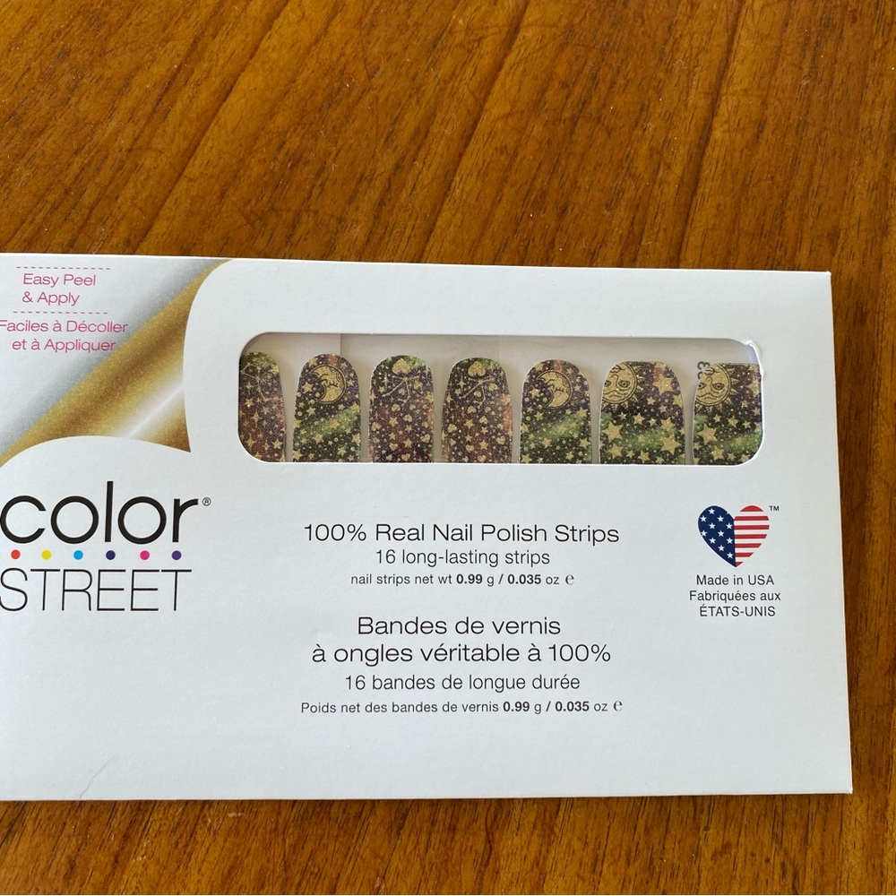4/$25 Color Street Gold & Green Celestial Star Nail Strips “Infinity Love”